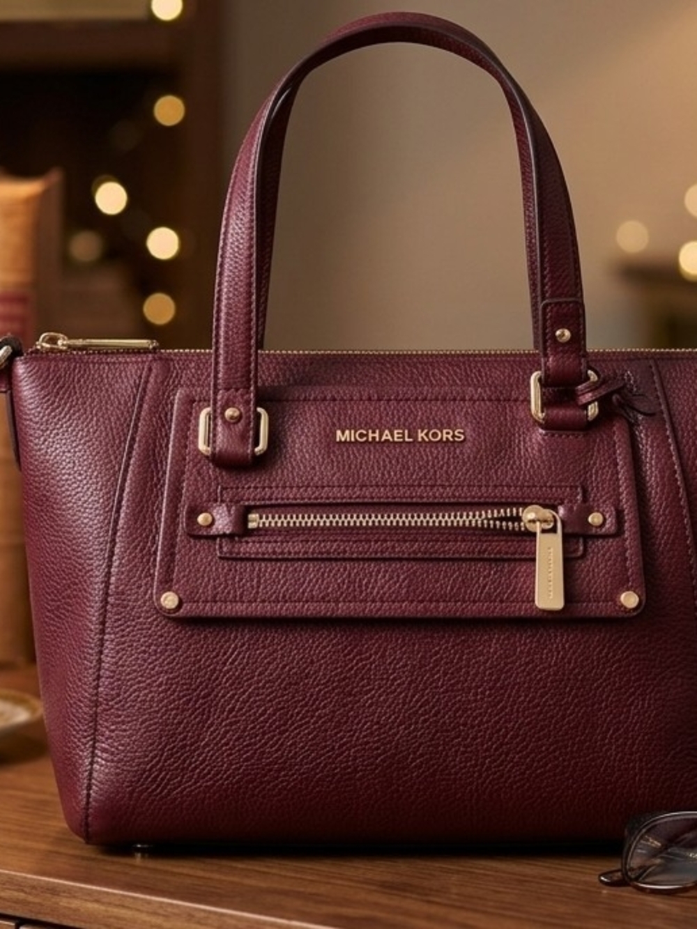 Michael Kors Gilmore Women's Burgundy Leather Tote Bag